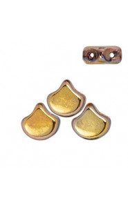 Ginko Leaf Beads 7.5x7.5mm Double sided apollo gold